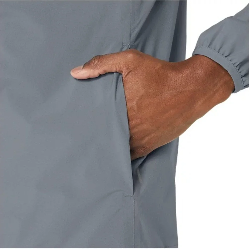 ASICS® (Men's 2XL) Waterproof Jacket in Sheet Rock/Lime Zest - $110